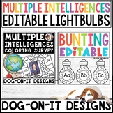 Multiple Intelligences Survey and Editable Bunting Banner