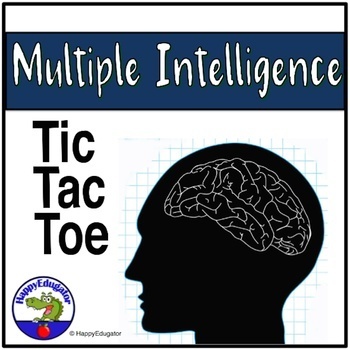 Preview of Multiple Intelligences Tic Tac Toe Menu Choice Board Printable and Easel Digital