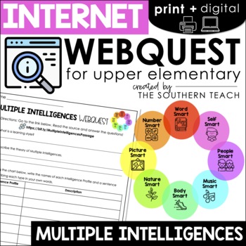 Preview of Multiple Intelligences WebQuest - Internet Scavenger Hunt Activity
