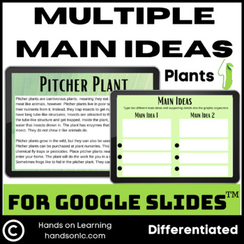 Preview of Multiple Main Ideas Plants for Google Slides