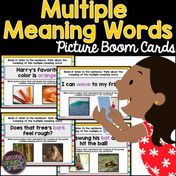 Preview of Multiple Meaning Boom Cards with Photos & Audio | Digital Multiple Meaning