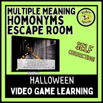 Preview of Multiple Meaning Homonyms Halloween Digital Escape Room