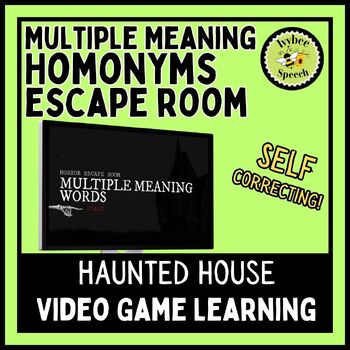 Preview of Multiple Meaning Homonyms Haunted House Digital Escape Room