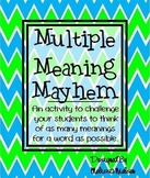 Multiple Meaning Words Reading Center Activity (Common Cor