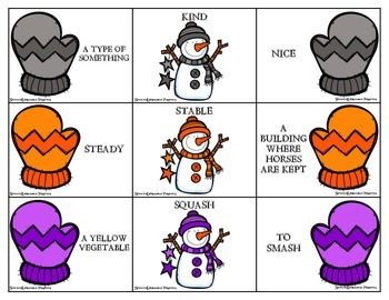Multiple Meaning Mittens by Speech Language Pirates | TpT