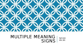 Preview of Multiple Meaning Signs