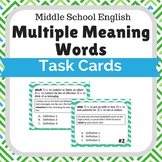 Multiple Meaning Task Cards- Choose Best Definition Middle