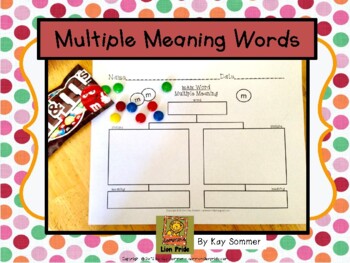 Preview of Multiple Meaning Words - Graphic Organizers