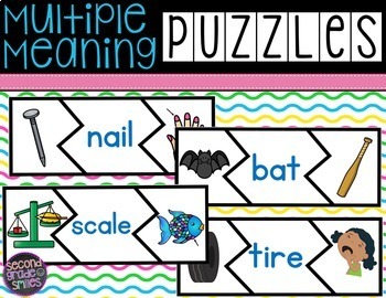 Preview of Multiple Meaning Words Puzzles - Multiple Meanings