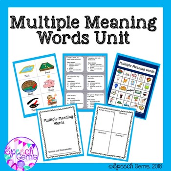 Preview of Multiple Meaning Words Activities, Games, Task cards and Bingo