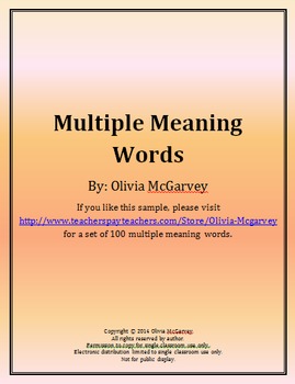 Multiple Meaning Words – Central do Inglês