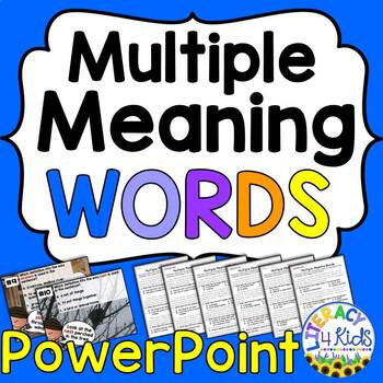 Preview of Multiple Meaning Words Worksheets and PowerPoint