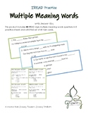 Multiple Meaning Words: 3rd Grade Worksheets and Task Card