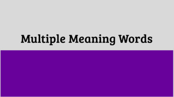 Multiple Meaning Words – Central do Inglês