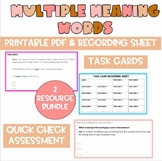 Multiple Meaning Words Activity BUNDLE