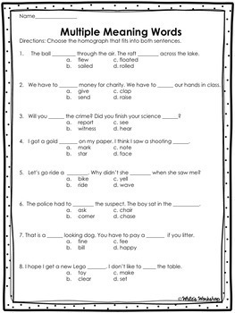 multiple meaning words activities bundle by whites workshop tpt