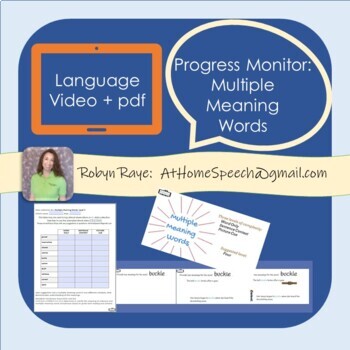 Preview of Multiple Meaning Words- Baseline/Progress Monitor- Animated- Level 4