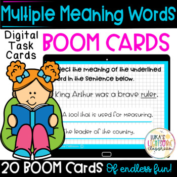 Preview of Multiple Meaning Words Boom Cards Homographs
