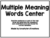 Multiple Meaning Words Center - 28 Task Cards (Printer Friendly)
