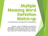 Multiple Meaning Words & Definitions Match-up Game