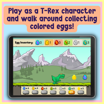 Colored T-Rex Dinosaur Game