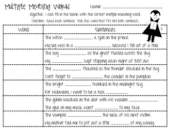 Multiple Word Meanings Worksheets - 15 Worksheets.com