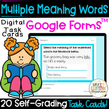 Preview of Multiple Meaning Words Homographs | Self-Grading Google Forms