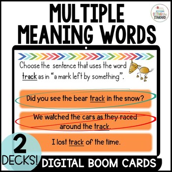 Preview of Multiple Meaning Words Boom Cards