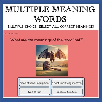 Preview of Multiple-Meaning Words (Homonyms)