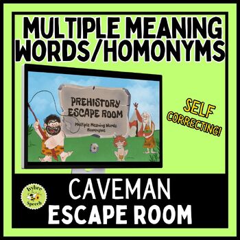 Preview of Multiple Meaning Words Homonyms Caveman Digital Escape Room