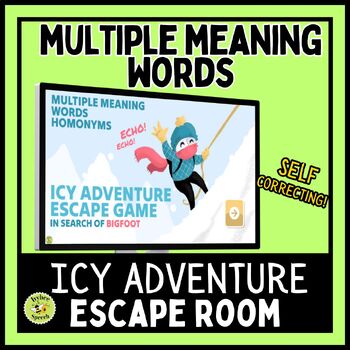 Preview of Multiple Meaning Words Homonyms Icy Adventure Digital Escape Room