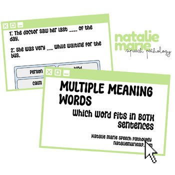 Preview of Multiple Meaning Words Late Elementary-Middle School Boom Deck