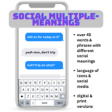 Multiple-Meaning Slang Words Phrases for Teens Social Medi