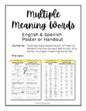 Multiple Meaning Words Poster/Visual Aid (English and Spanish)