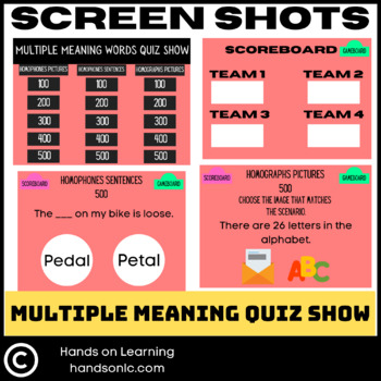 Multiple Meaning Trivia Game Show for Boom Cards