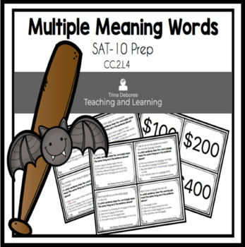 Preview of Standford 10 Practice Test Prep Multiple Meaning Words Task Cards for 2nd Grade