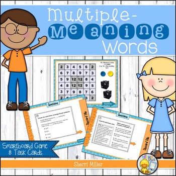 Preview of Multiple Meaning Words SMARTboard Game and Task Cards
