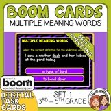 Multiple Meaning Words Set 1 Digital Task Cards Boom Cards