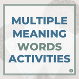 Multiple Meanings Word Retrieval/Vocabulary Activity | Dis