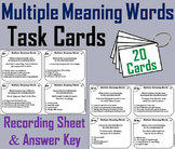 Homographs/ Multiple Meaning Words Task Cards (Academic Vo