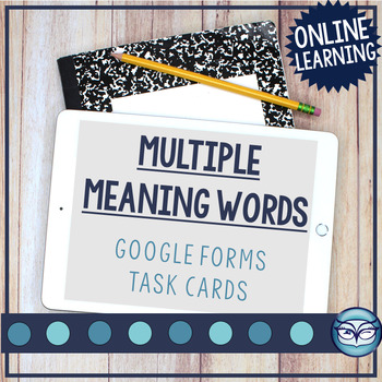 Preview of Multiple Meaning Words Task Cards Google Forms | Distance Learning