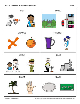 Real Photo Language Cards: Multiple Meaning Words