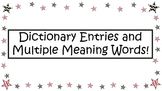 Multiple Meaning Words and Dictionaries
