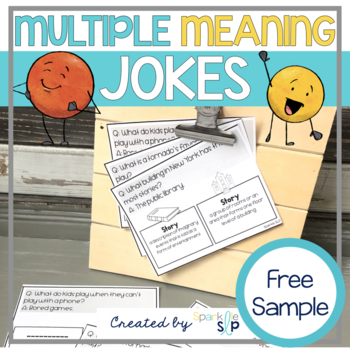 Preview of Multiple Meaning Words in Jokes Sample for Speech Therapy | FREE