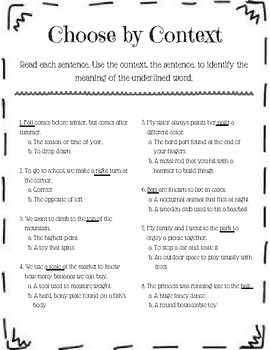 FREE! - Working Out Word Meanings from Context Clues