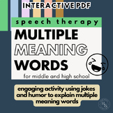 Multiple Meaning Words using Humor - Speech Therapy for Mi