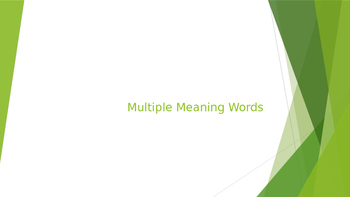 Preview of Multiple Meaning Words with Visuals