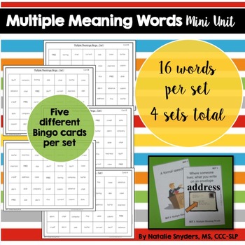 Real Photo Language Cards: Multiple Meaning Words