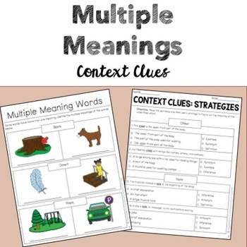 Preview of Multiple Meanings (Homonyms) Context Clues