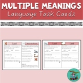 Multiple Meanings: Language Task Cards - sentence, vocabul